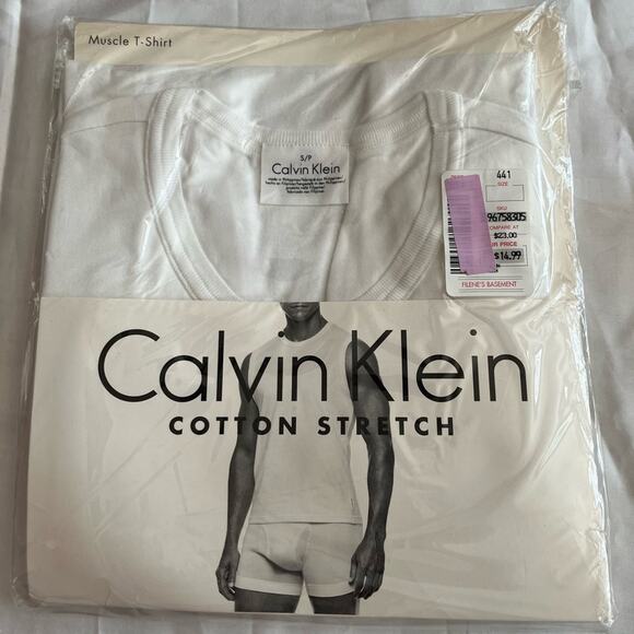 Calvin Klein Shirt 1pc Cotton Stretch Muscle White Sz S NWT - Picture 1 of 3
